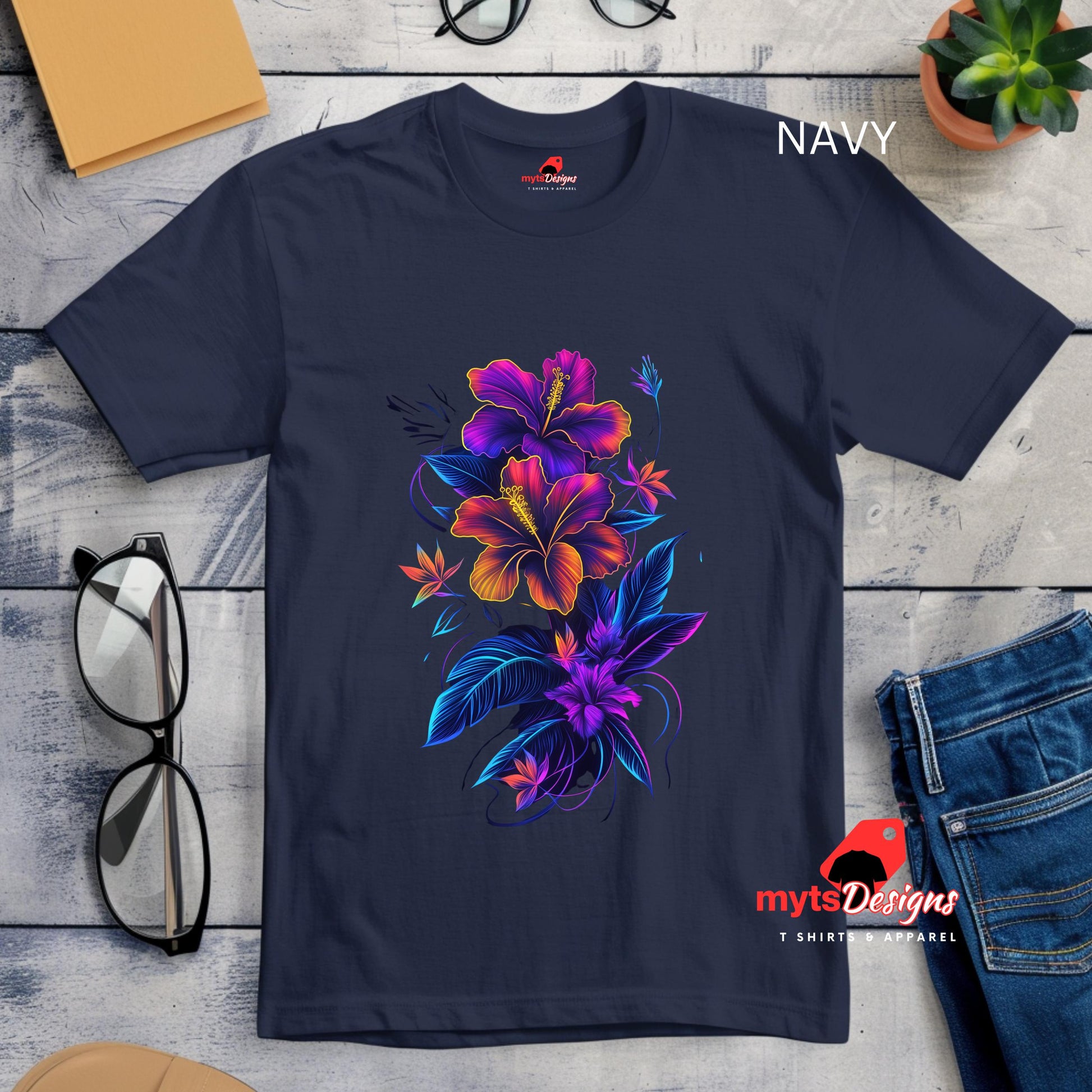 neon floral t-shirt