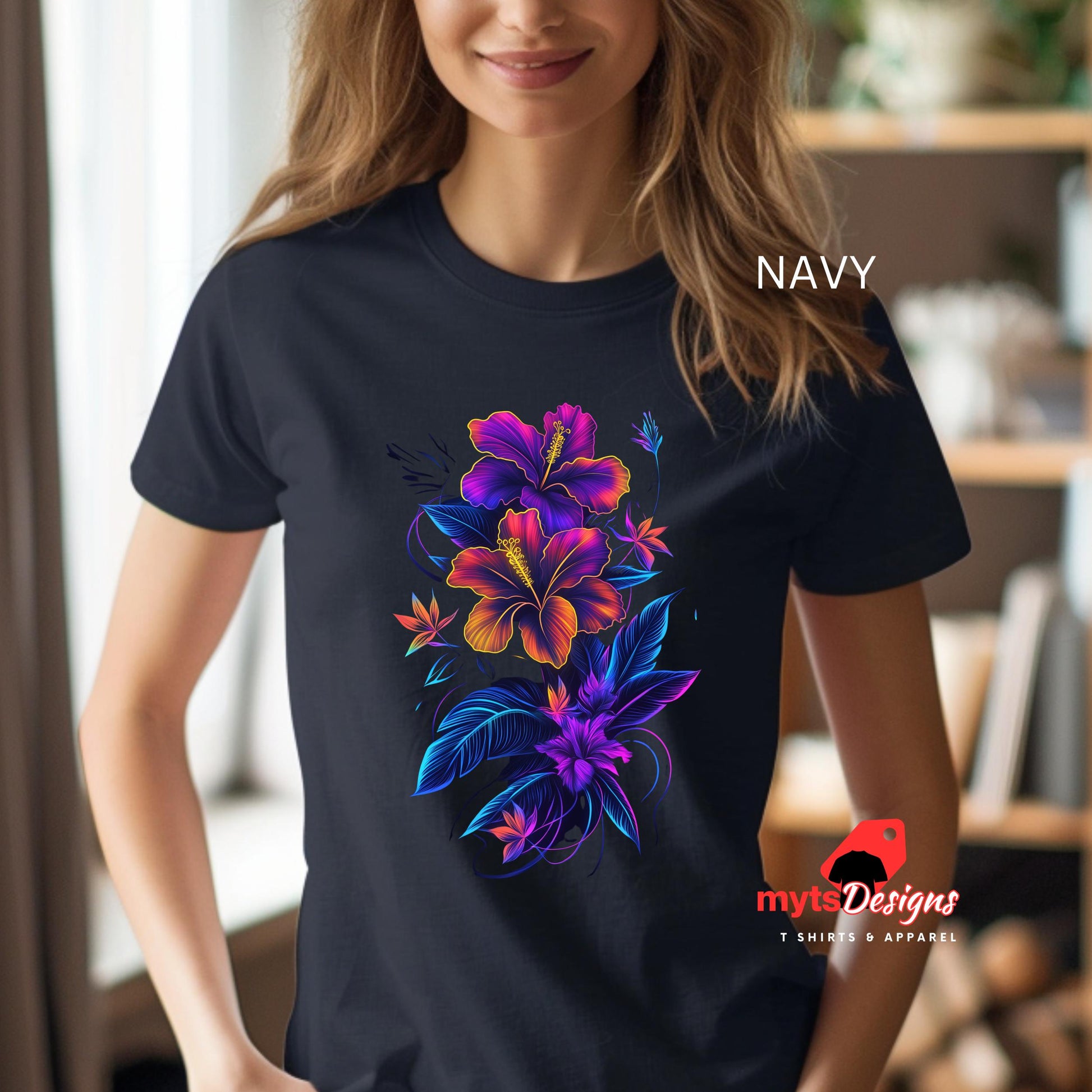 neon floral t-shirt