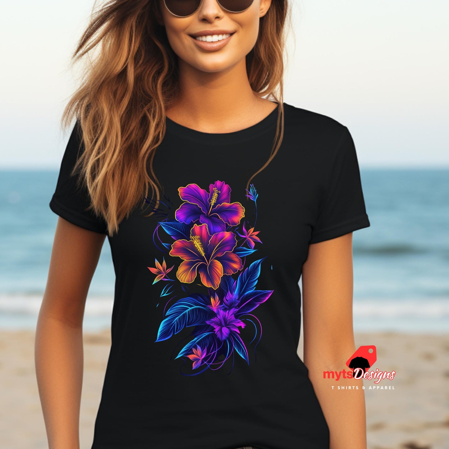 neon floral t-shirt