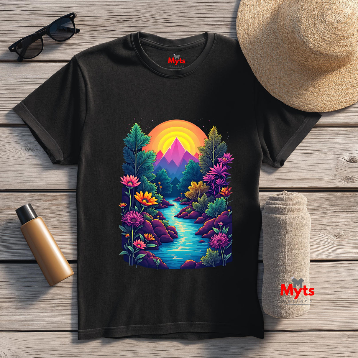 Blossom Valley Dream Graphic T-Shirt | Floral Print Tee | Mytsdesigns