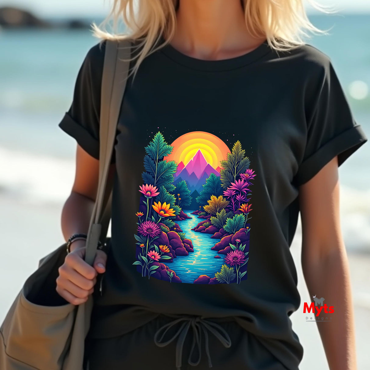 Blossom Valley Dream Graphic T-Shirt | Floral Print Tee | Mytsdesigns