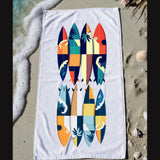 Retro Surfboards Coastal Beach Towel