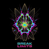 Colorful abstract design with 'Break Limits' text on a black background