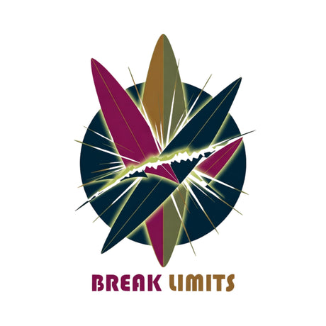 Colorful abstract design with 'Break Limits' text on a white background