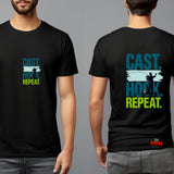 Cast Hook and Repeat Fishing T-Shirt - Soft Cotton Angler Tee