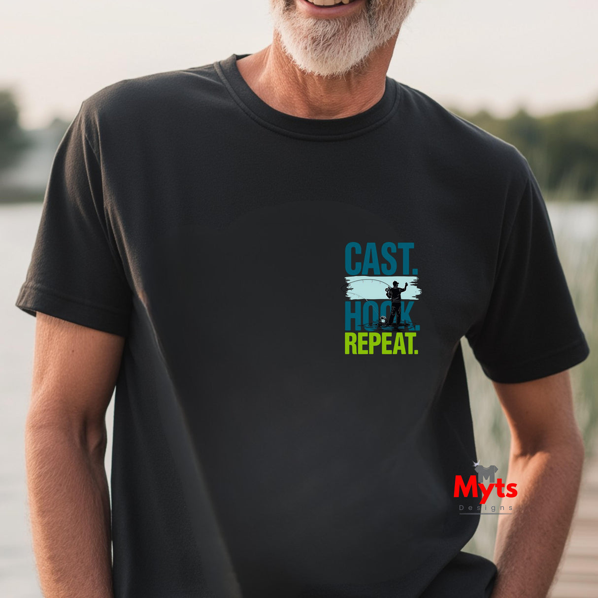 Cast Hook and Repeat Fishing T-Shirt - Soft Cotton Angler Tee
