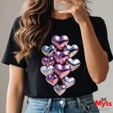 Lots a Hearts Graphic Crewneck T-Shirt