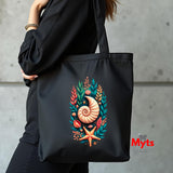 Nautilus Shell Coastal Tote Bag