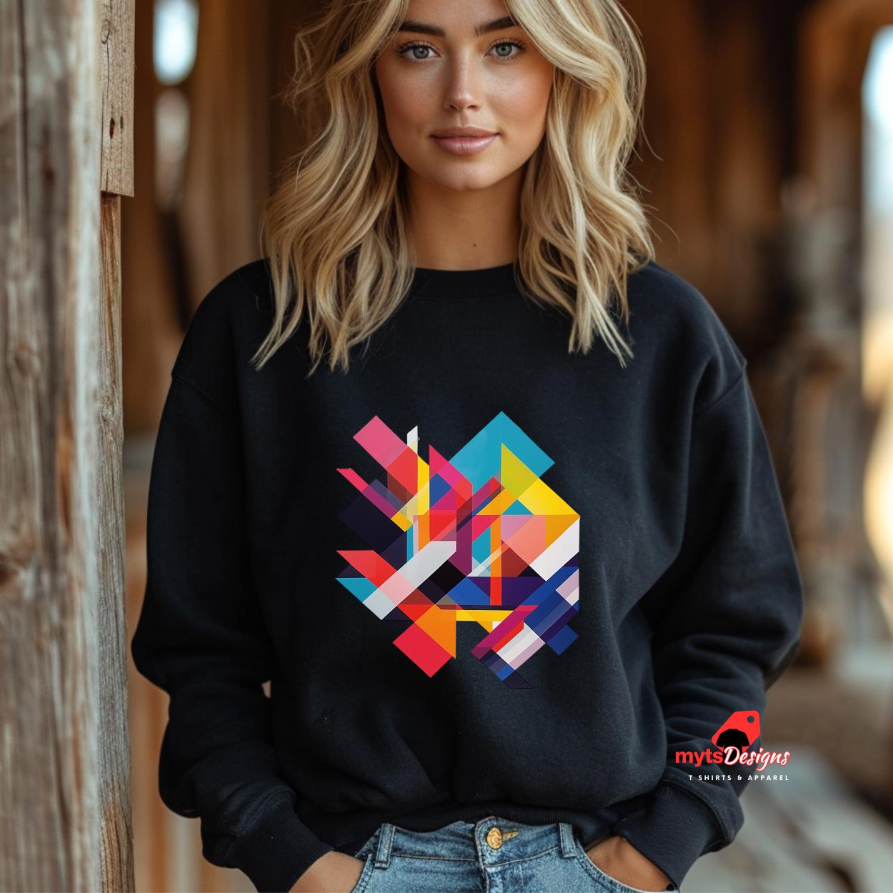 DoubleD Geometric Sweatshirt, Adventure Graphic Pullover, Unisex Travel Sweatshirt, Graphic Design Apparel, Outdoor Wear