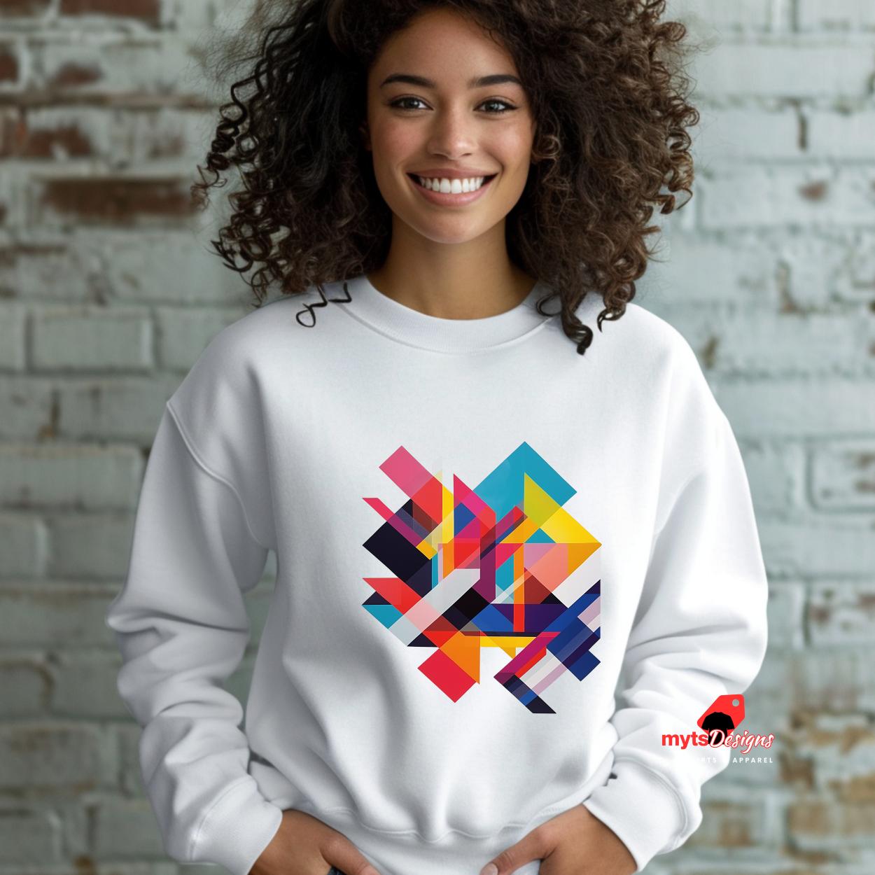 DoubleD Geometric Sweatshirt, Adventure Graphic Pullover, Unisex Travel Sweatshirt, Graphic Design Apparel, Outdoor Wear