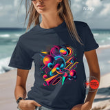 Dancing Shapes Geometric Abstract T-Shirt – Bold & Colorful Artistic Tee | MytsDesigns