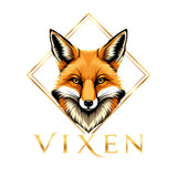 Fox head with 'Vixen' text in a decorative frame on a white background