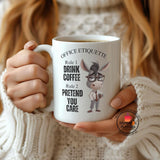 Funny Donkey Office Etiquette Coffee Mug - 11oz Ceramic Gift for Coworkers & Boss