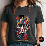 Faces of Spring Abstract Floral Art T-Shirt – Modern Graphic Tee
