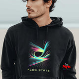 Flow State Abstract Hoodie – Neon Wave Graphic Pullover