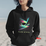 Flow State Abstract Hoodie – Neon Wave Graphic Pullover