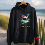 Flow State Abstract Hoodie – Neon Wave Graphic Pullover