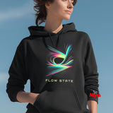 Flow State Abstract Hoodie – Neon Wave Graphic Pullover
