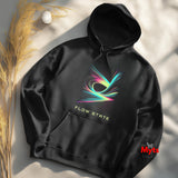 Flow State Abstract Hoodie – Neon Wave Graphic Pullover