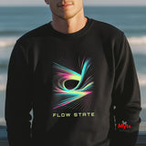 Flow State Abstract Neon Graphic Sweatshirt – Unisex Crewneck