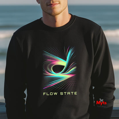 Flow State Abstract Neon Graphic Sweatshirt – Unisex Crewneck