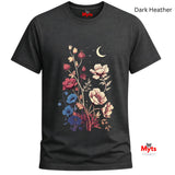 Midnight Poppy Floral T-Shirt – Celestial Botanical Graphic Tee