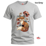 Foxy Girl Floral Fox T-Shirt | Cottagecore Wildflower Tee