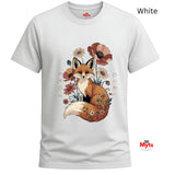 Foxy Girl Floral Fox T-Shirt | Cottagecore Wildflower Tee