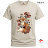 Foxy Girl Floral Fox T-Shirt | Cottagecore Wildflower Tee