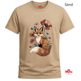Foxy Girl Floral Fox T-Shirt | Cottagecore Wildflower Tee