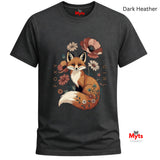Foxy Girl Floral Fox T-Shirt | Cottagecore Wildflower Tee