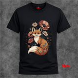 Foxy Girl Floral Fox T-Shirt | Cottagecore Wildflower Tee