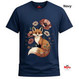Foxy Girl Floral Fox T-Shirt | Cottagecore Wildflower Tee