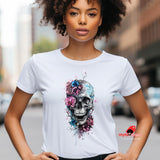 Gothic Skull Flower T-Shirt | Unisex Goth Graphic Tee