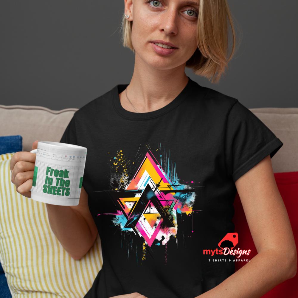 Geometric Triangle T-Shirt - Abstract Design