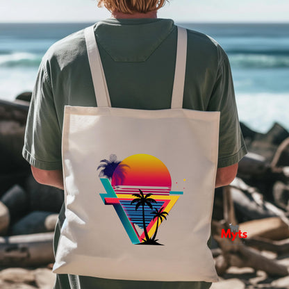 Geo Sunset Tote Bag – Reusable Cotton Tote Bag | Mytsdesigns