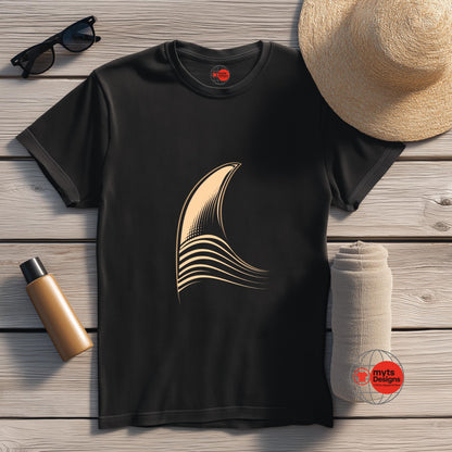 Minimalist Surf T-Shirt | Golden Wave Graphic Tee | Surf Lover Shirt | Modern Coastal Design | Unisex Surf Tee
