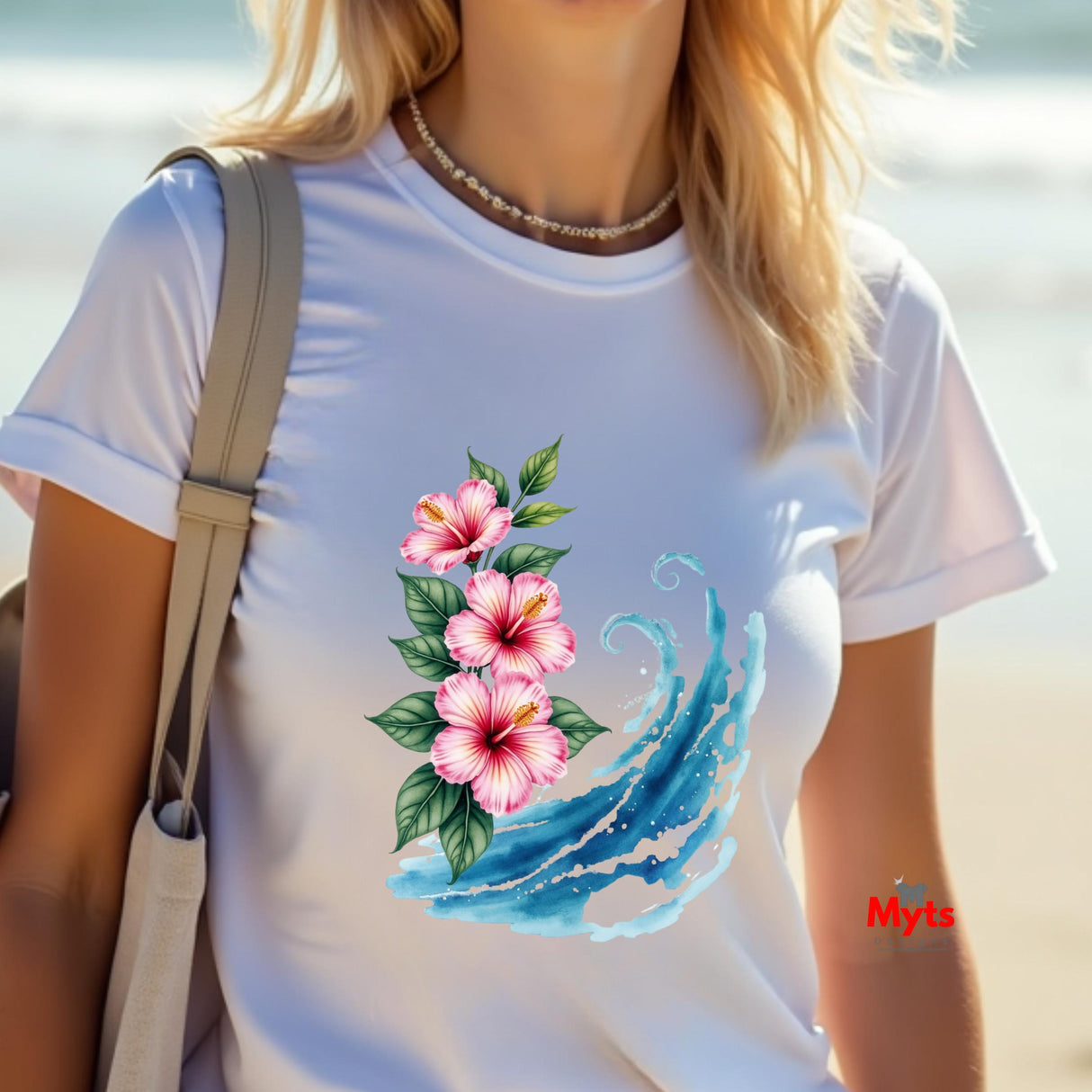 Hibiscus Wave Graphic T-Shirt | Unisex Cotton Tee | Mytsdesigns