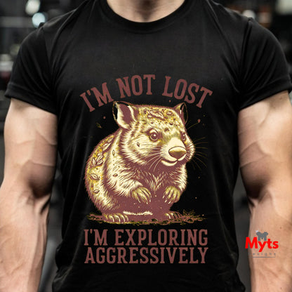 I'm Not Lost I'm Exploring Aggressively Funny Graphic T-Shirt | Unisex | Gildan® 64000