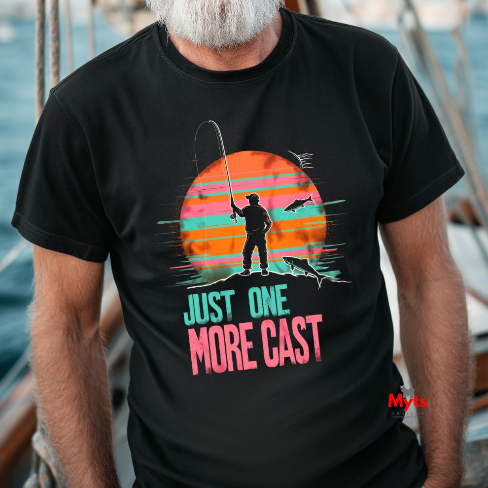 Just One More Cast Retro Style T-shirt | Gildan® 64000