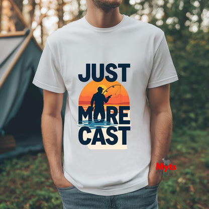 JJust One More Cast Fishing T-Shirt – Sunset Angler Graphic Tee