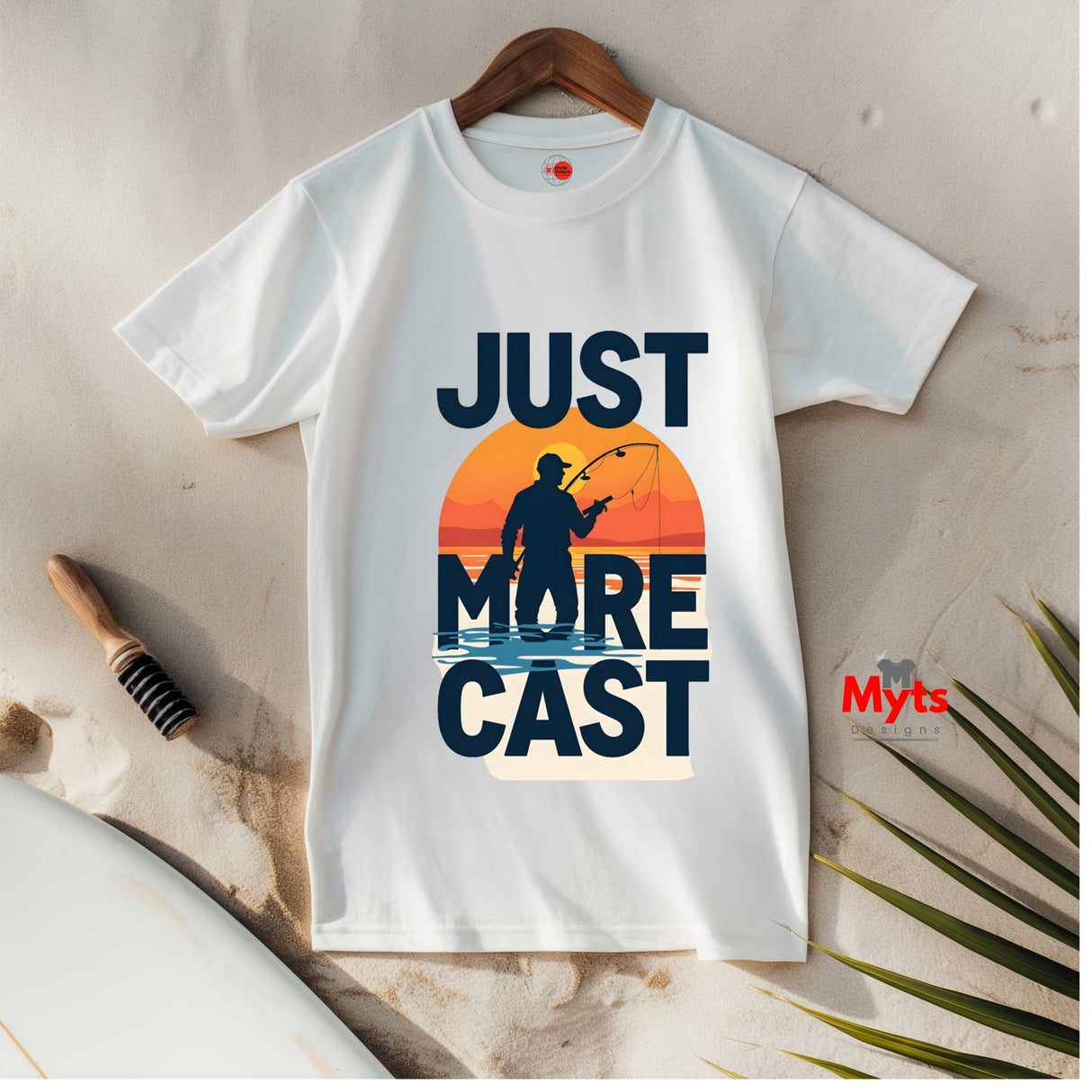 JJust One More Cast Fishing T-Shirt – Sunset Angler Graphic Tee