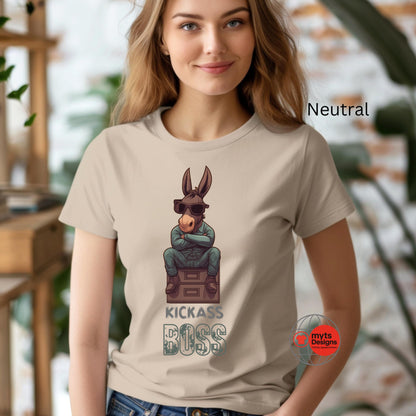 Kickass Boss Donkey T-Shirt | Funny Workplace Graphic Tee | Cool Gift for Bosses & Office Humor by MytsDesigns
