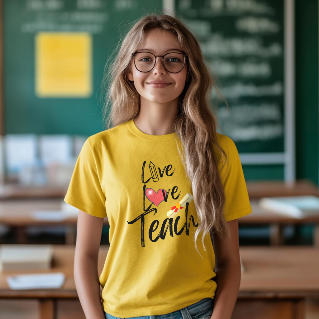 Teacher Gift Live Love Teach T-Shirt for Educators – Comfortable & Stylish Tee