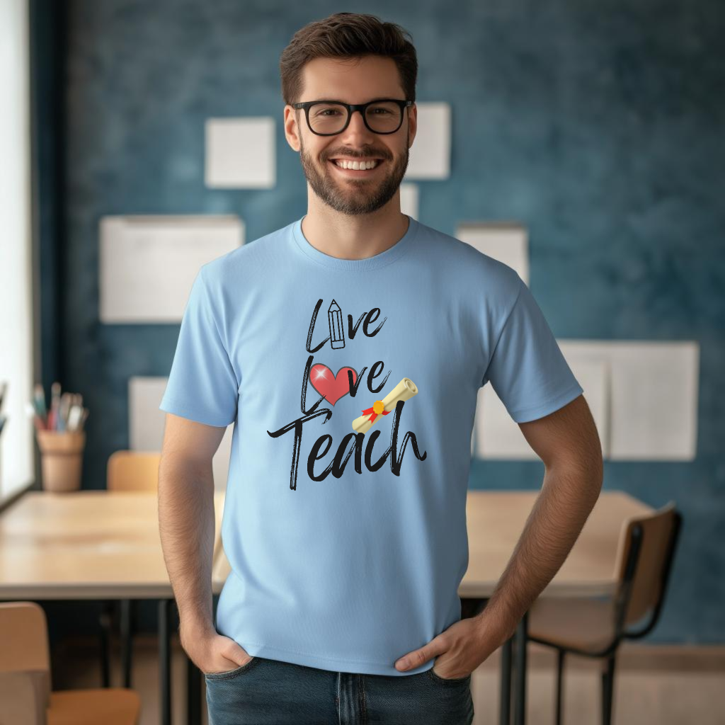 Teacher Gift Live Love Teach T-Shirt for Educators – Comfortable & Stylish Tee