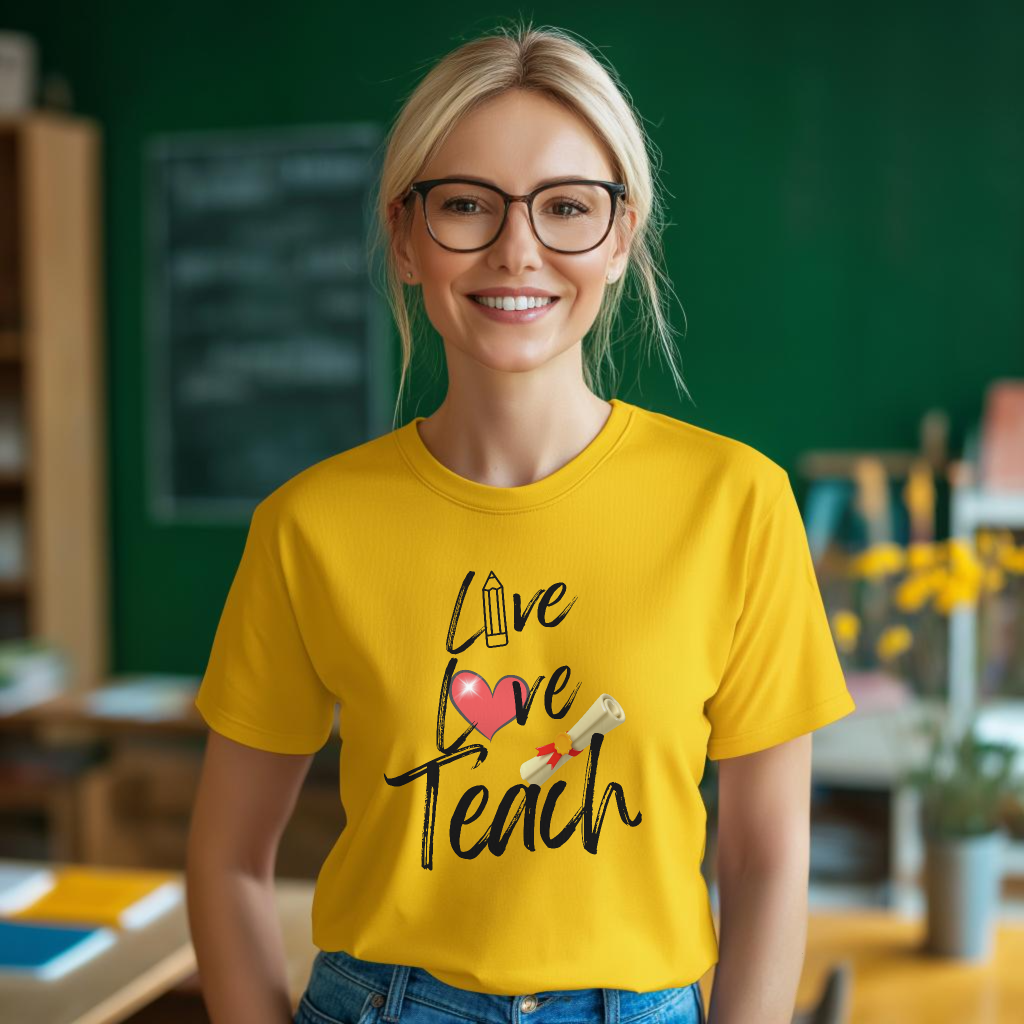 Teacher Gift Live Love Teach T-Shirt for Educators – Comfortable & Stylish Tee