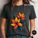 Bold Lily Flower T-Shirt | Colourful Modern Floral Graphic Tee
