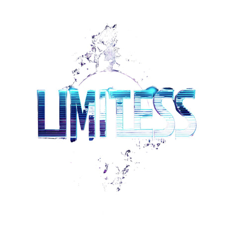 The word 'LIMITLESS' with a blue and purple gradient on a white background