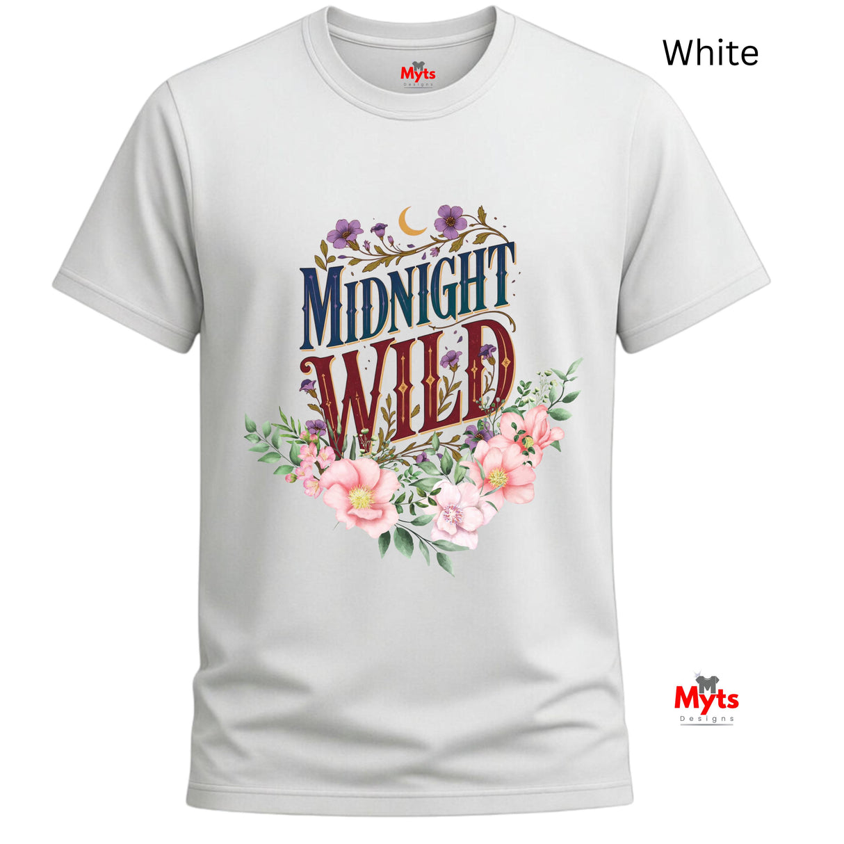 Midnight Wild – Wildflower Floral Graphic Tee for Women