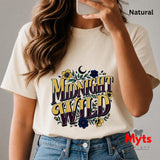 Midnight Wild T-Shirt – Floral Celestial Graphic Tee for Women